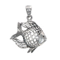Filigree, sterling silver charms, front view