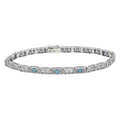 Victorian style, Blue Topaz, London Blue Topaz, sterling silver bracelets, front view