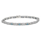 Victorian style, Blue Topaz, London Blue Topaz, sterling silver bracelets, front view