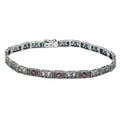 Victorian style, Ruby, sterling silver bracelets, front view
