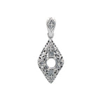 Art Deco style, sterling silver pendants, front view