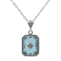 Art Deco style, Diamond, Crystal, sterling silver pendants, front view