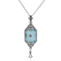 Art Deco style, Diamond, Crystal, sterling silver pendants, front view