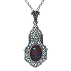 Art Deco style, Opal, sterling silver pendants, front view