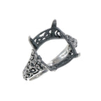 Art Deco style, sterling silver semi mount rings, front view