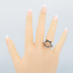 Detail view of Art Deco Semi Mount Filigree Ring will hold 12x15mm Barrel Shape Gemstone highlighting design details