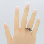 Detail view of Semi Mount Art Deco Style Sterling Silver Filigree Ring 5mm Center highlighting design details