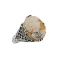 Diamond, sterling silver rings, front view