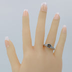 Detail view of Semi Mount for a 4.5mm Gemstone Victorian Filigree Ring w/ 2 Diamonds highlighting Diamond