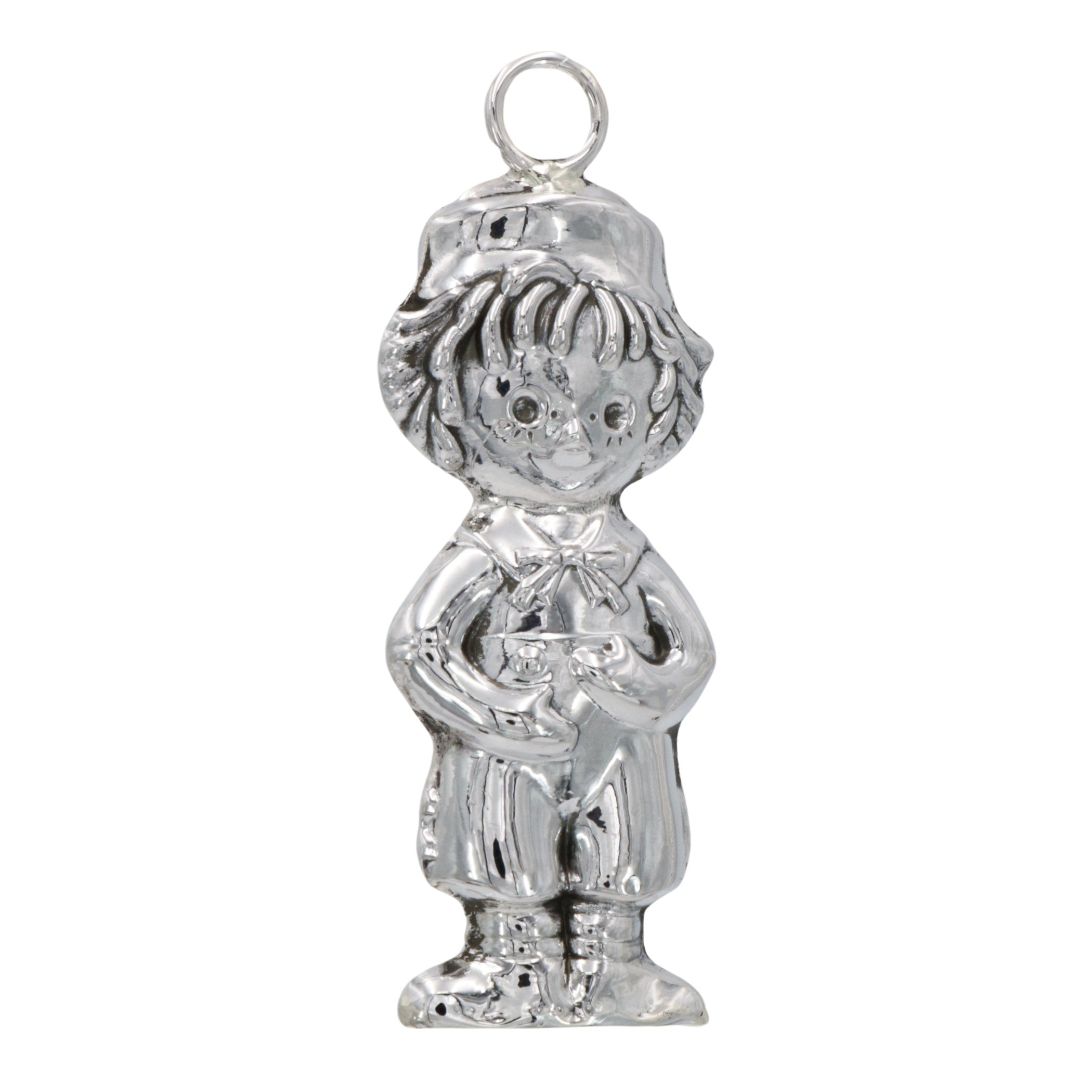 Sterling silver ornaments, front view
