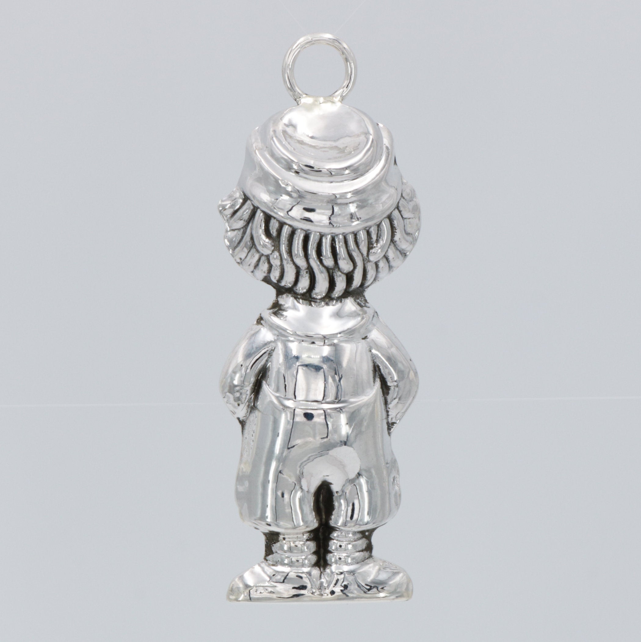 Back view of Raggedy Andy Christmas / Holiday Ornament showing 925 sterling silver hallmark
