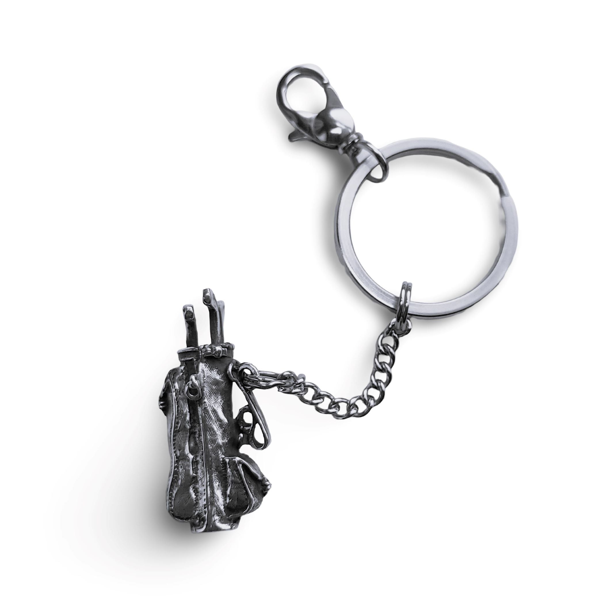 Sterling silver key chains, front view