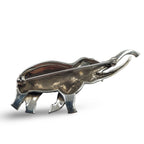 Detail view of Fine Bead Set Marcasite Elephant Pin or Brooch highlighting Marcasite