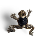 Marcasite, sterling silver brooches / pins, front view