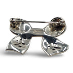 Detail view of Fine Bead Set Marcasite Sparkly Bow Pin or Brooch highlighting Marcasite
