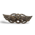 Marcasite, sterling silver brooches / pins, front view