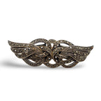 Marcasite, sterling silver brooches / pins, front view