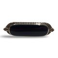 Black Onyx, Marcasite, sterling silver brooches / pins, front view