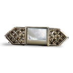 Art Deco style, Marcasite, sterling silver brooches / pins, front view
