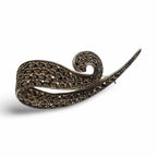 Marcasite, sterling silver brooches / pins, front view