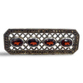 Garnet, Marcasite, sterling silver brooches / pins, front view