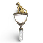 Marcasite, Crystal, sterling silver brooches / pins, front view