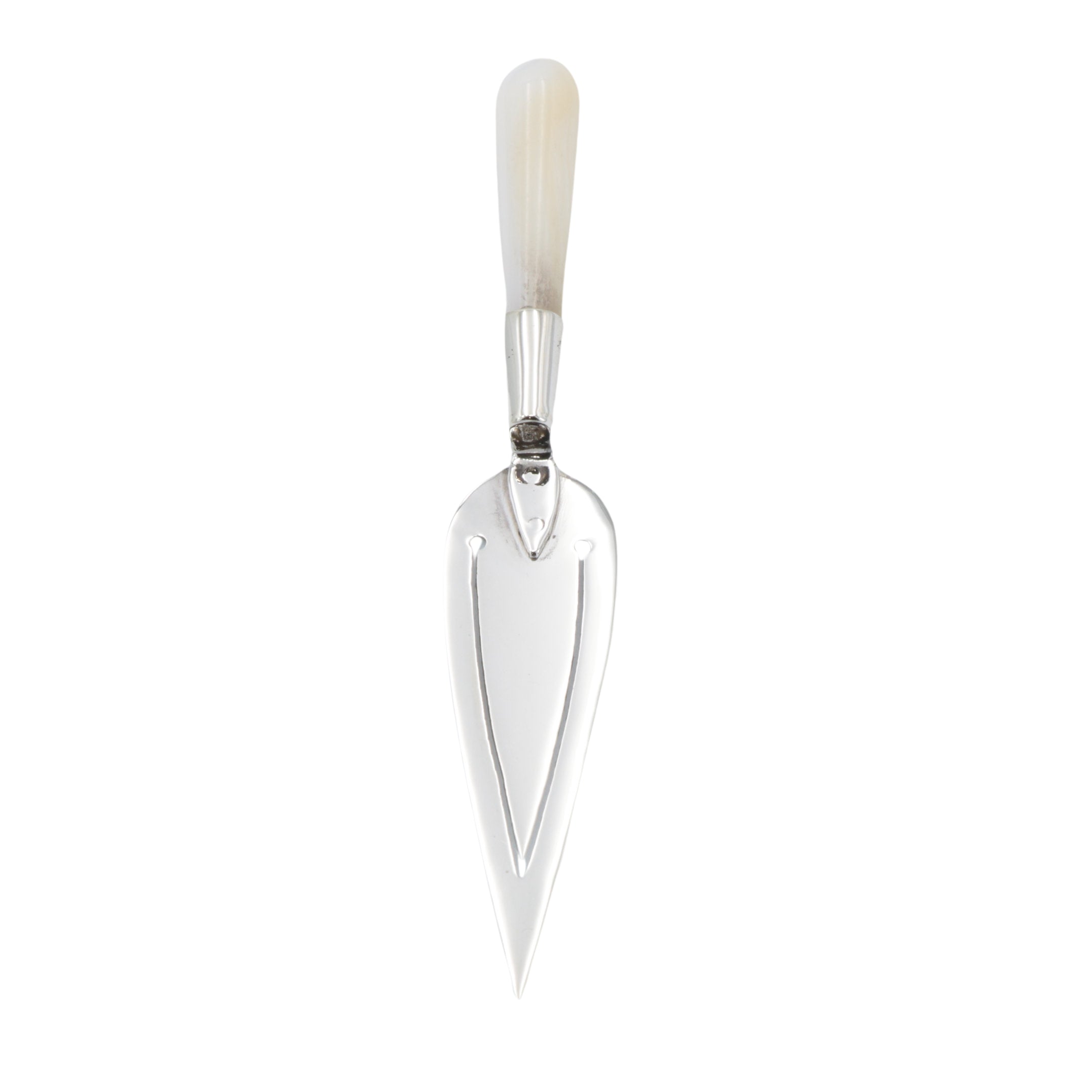 Pearl, Mother of Pearl, sterling silver bookmarks, front view