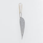Back view of Trowel Bookmark Fresh Water Mother of Pearl Handle showing 925 sterling silver hallmark