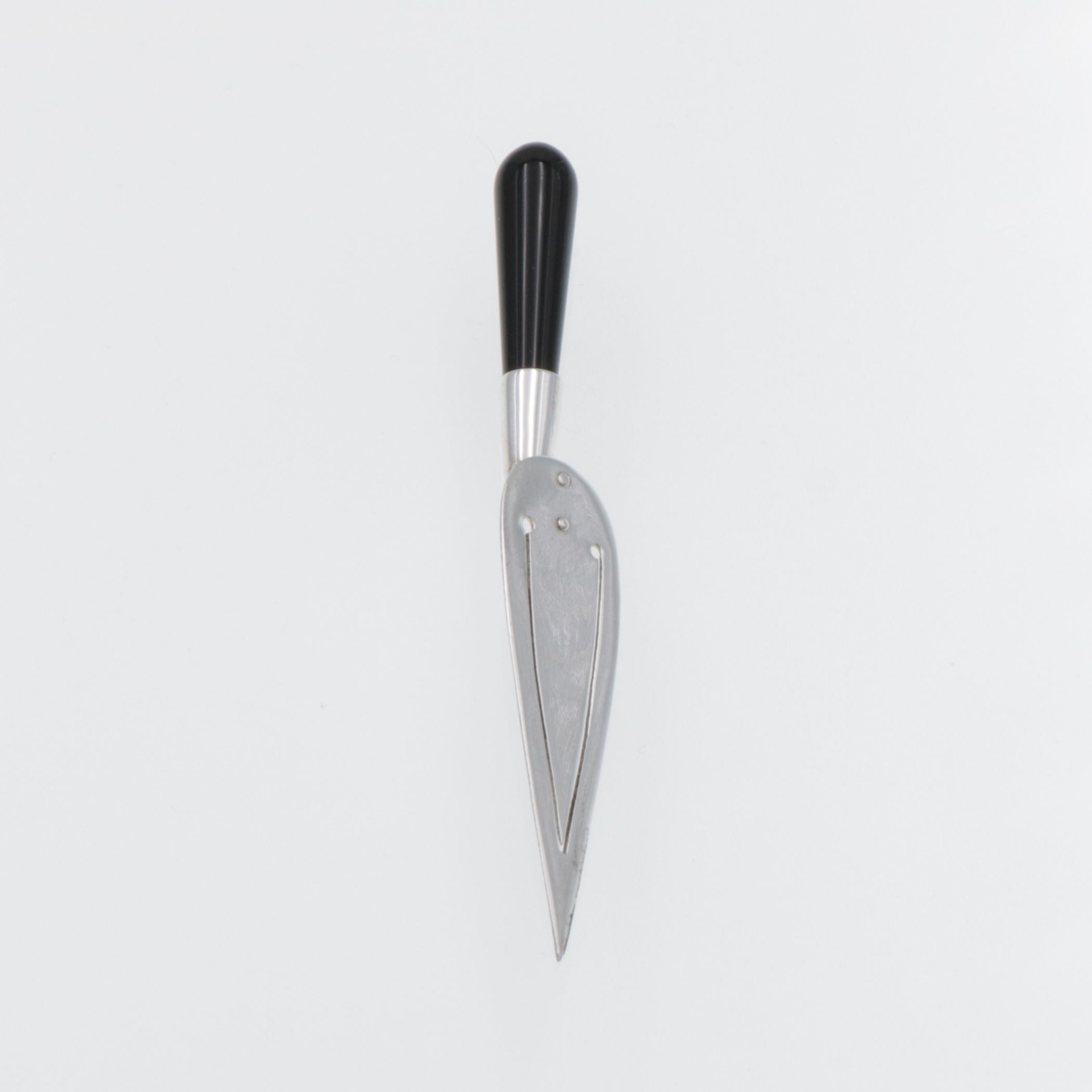 Back view of Trowel Bookmark Black Onyx Handle showing 925 sterling silver hallmark