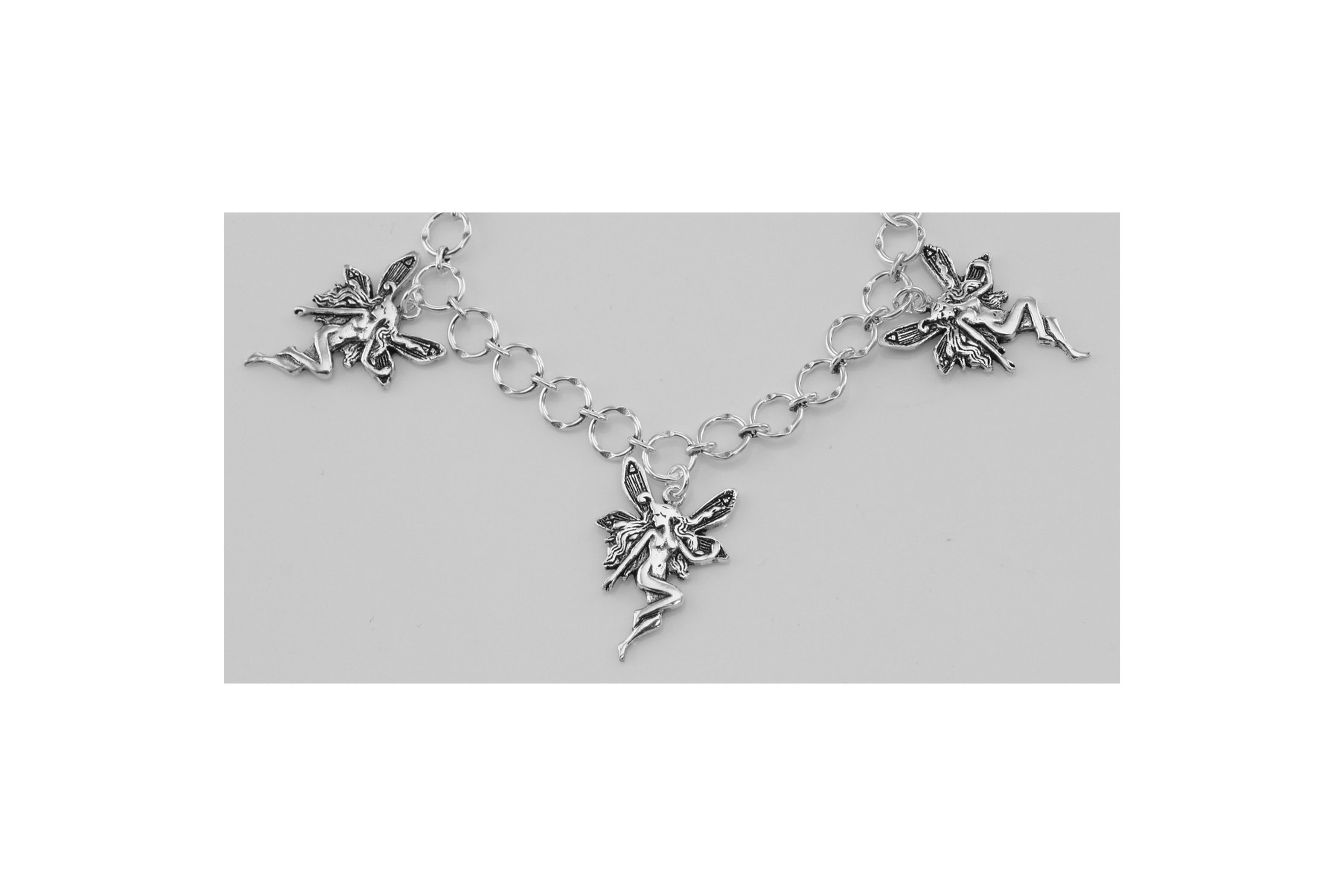 Detail view of Angel / Fairy Charm Bracelet highlighting design details