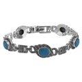 Marcasite, Turquoise, sterling silver bracelets, front view