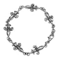 Antique style, sterling silver bracelets, front view