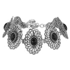 Antique style, Black Onyx, Onyx, sterling silver bracelets, front view
