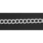 Back view of Charm Bracelet - 8 inch - Double Link - 5 mm showing 925 sterling silver hallmark and toggle or lobster clasp