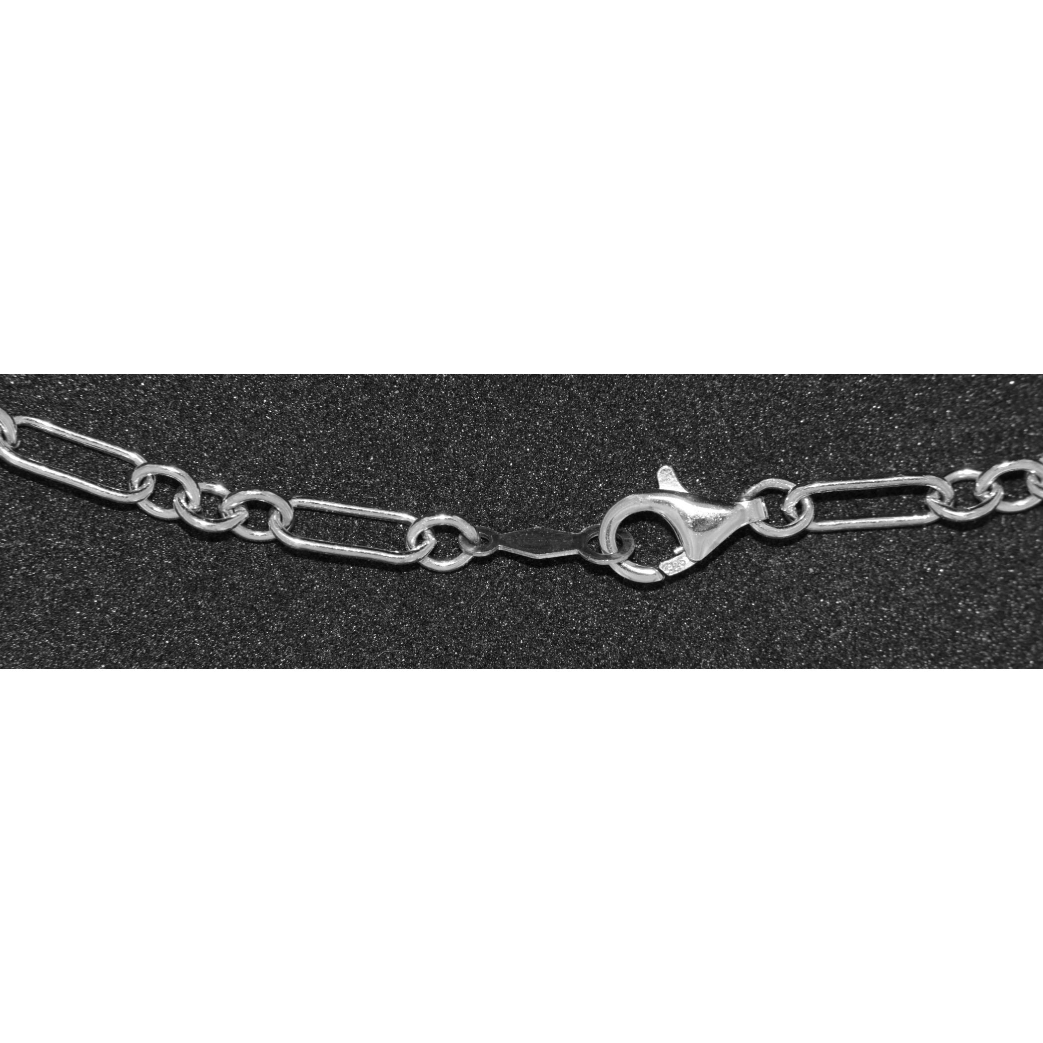 Back view of 40 Heavy Deco Link Chain Necklace Trigger Lobster Claw Clasp showing 925 sterling silver hallmark and spring rin