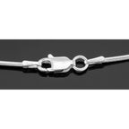 Back view of Fancy Snake Chain Necklace - 18 inches showing 925 sterling silver hallmark and spring ring clasp