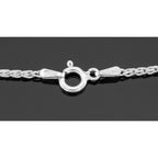 Back view of Spiga / Wheat Chain Necklace - 18 inch showing 925 sterling silver hallmark and spring ring clasp