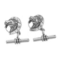 Sterling silver cuff links, front view