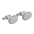Sterling silver cuff links, front view