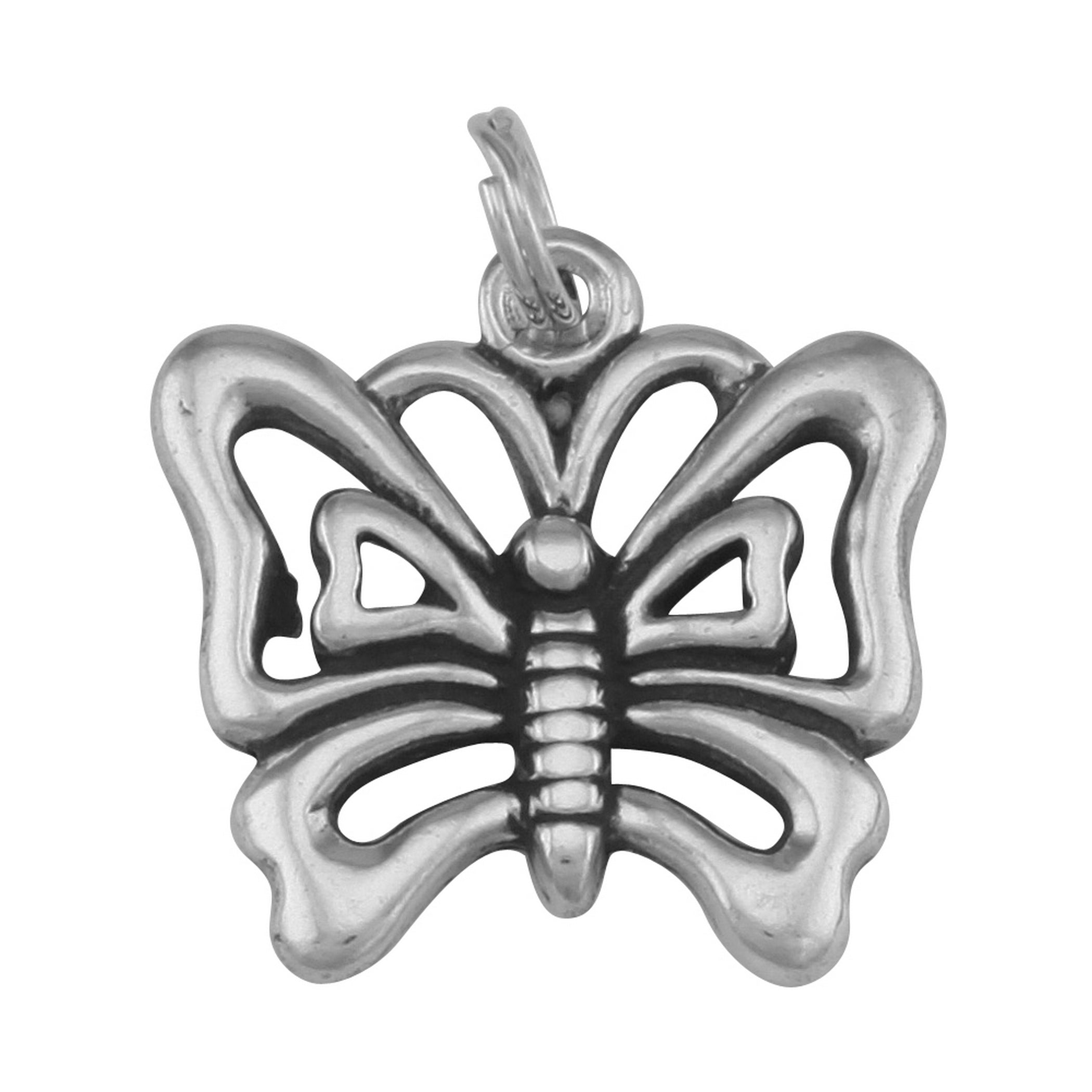 Filigree, sterling silver charms, front view