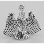 Detail view of Classic American Bald Eagle Charm or Pendant highlighting design details