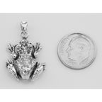 Detail view of Frog Moveable Legs Charm Pendant - Movable highlighting design details