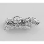 Back view of Scottie Dog Charm Pendant showing 925 sterling silver hallmark and spring ring clasp