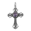 Amethyst, sterling silver pendants, front view