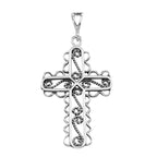 Filigree, sterling silver pendants, front view