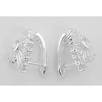 Back view of Sparkling Cubic Zirconia Earrings showing 925 sterling silver hallmark and French wire hooks