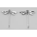 Back view of Unique Dragonfly Earrings showing 925 sterling silver hallmark and French wire hooks