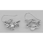 Back view of Horse Earrings with Pink Mother of Pearl showing 925 sterling silver hallmark and French wire hooks