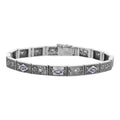 Victorian style, Amethyst, sterling silver bracelets, front view
