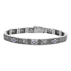 Victorian style, Amethyst, sterling silver bracelets, front view
